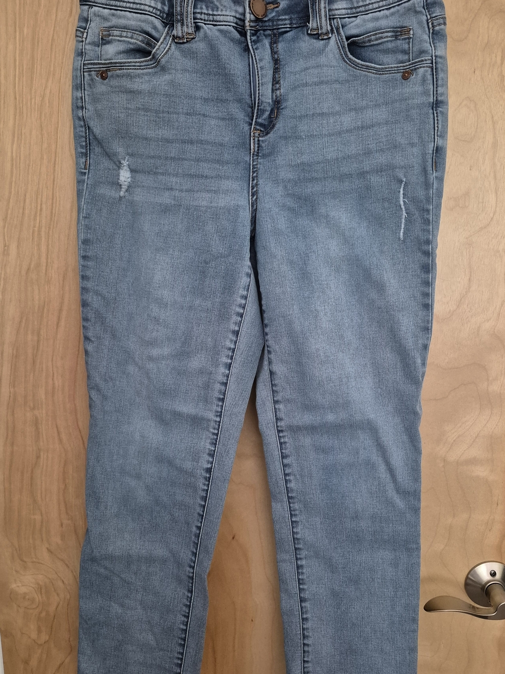 Democracy Ab Solution Cropped Jeans Straight Leg Jeans Blue Size 10
